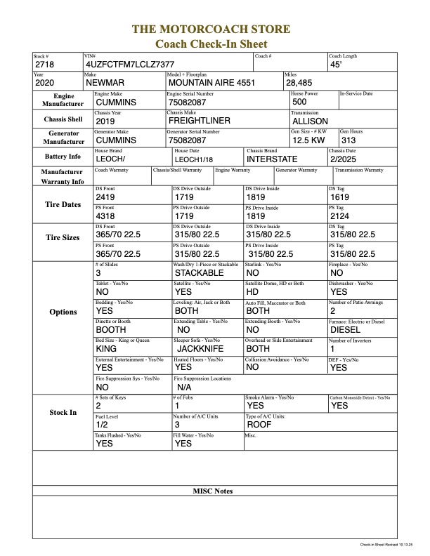 2020 Newmar Mountain Aire For Sale