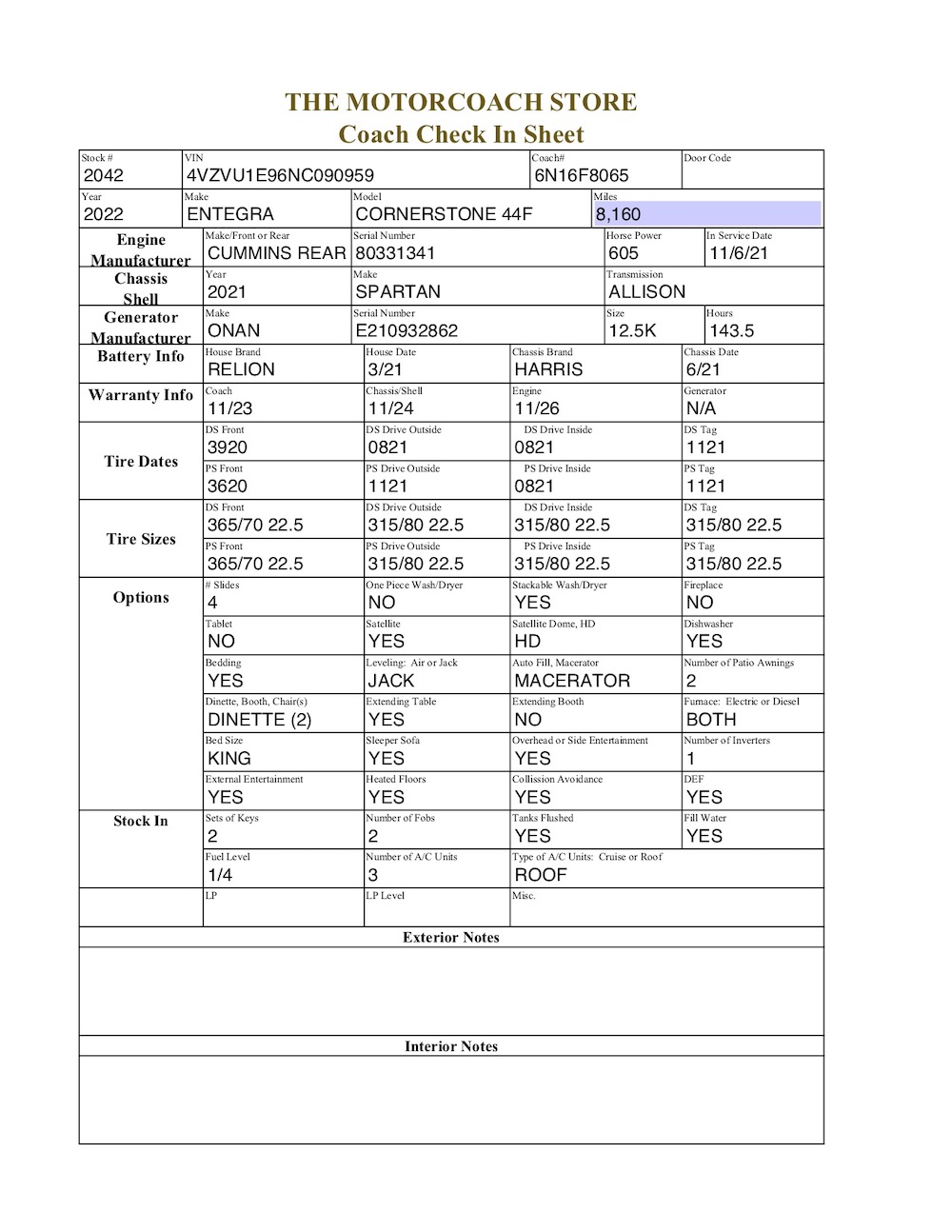 2022 Entegra Cornerstone For Sale