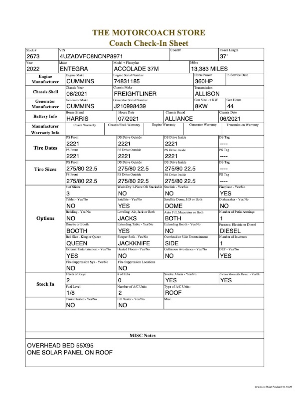 2022 Entegra Accolade For Sale