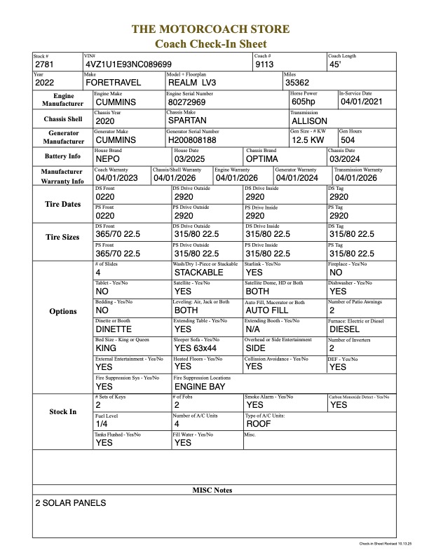 2022 Foretravel For Sale