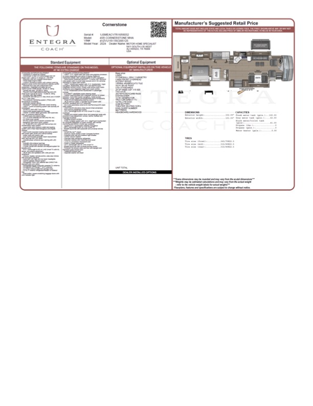 2024 Entegra Cornerstone For Sale