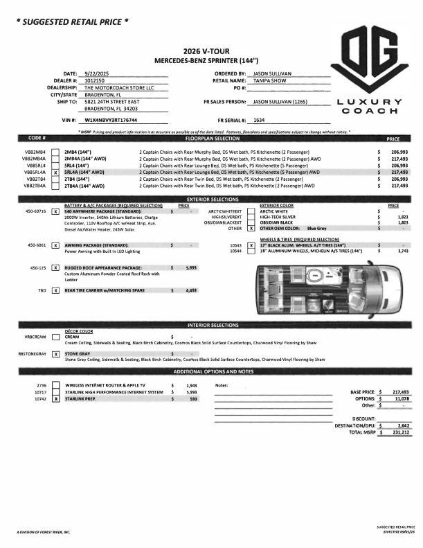 2026 OGV  For Sale