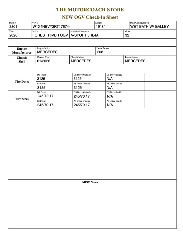 2026 OGV  For Sale