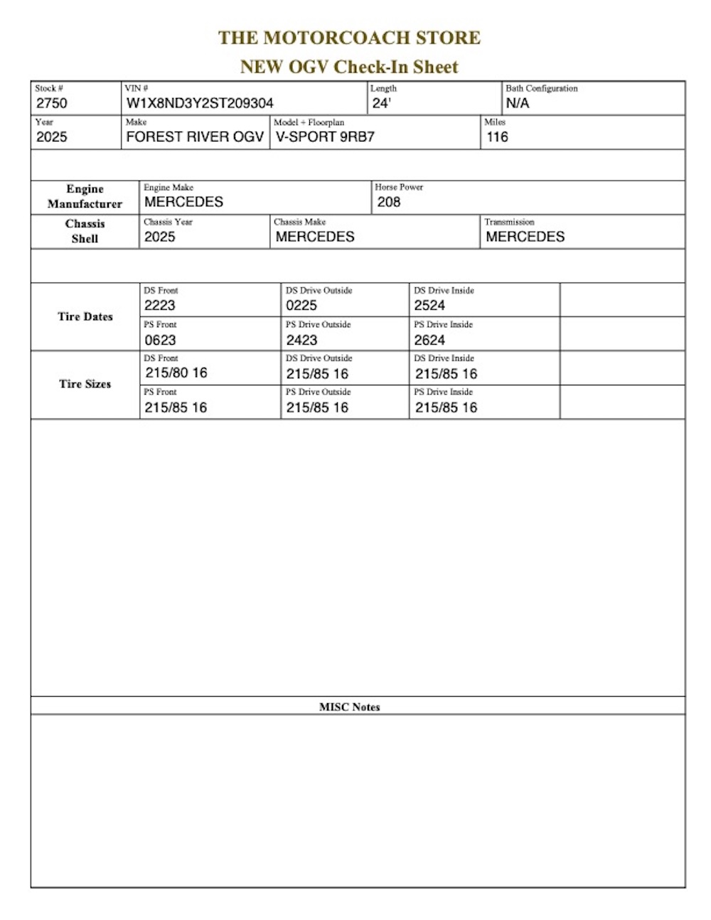 2026 OGV  For Sale